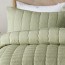 Serene Crinkle Wave Duvet Cover Set in Green