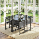 Outsunny Garden Dining Set, Outdoor Table and Chairs with Foldable Backrest