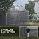 Outsunny Walk-In Polycarbonate Greenhouse Plant Grow Galvanied Aluminium