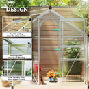 Outsunny Walk-In Polycarbonate Greenhouse Plant Grow Galvanied Aluminium