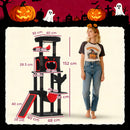 PawHut 152cm Gothic Cat Tree For Halloween With Coffin Bed, Large Condo
