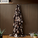 Fusion Cow Print Fleece Throw in Chocolate