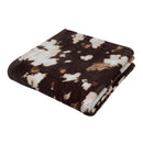 Fusion Cow Print Fleece Throw in Chocolate