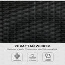 Outsunny 4 PCs Rattan Garden Chairs With Cushion, Wicker Dining Chairs - Black/Brown