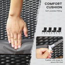 Outsunny 4 PCs Rattan Garden Chairs With Cushion, Wicker Dining Chairs - Black/Brown