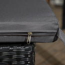 Outsunny 4 PCs Rattan Garden Chairs With Cushion, Wicker Dining Chairs - Black/Brown