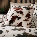 Fusion Cow Print Faux Fur Filled Cushion in Natural