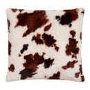 Fusion Cow Print Faux Fur Filled Cushion in Natural