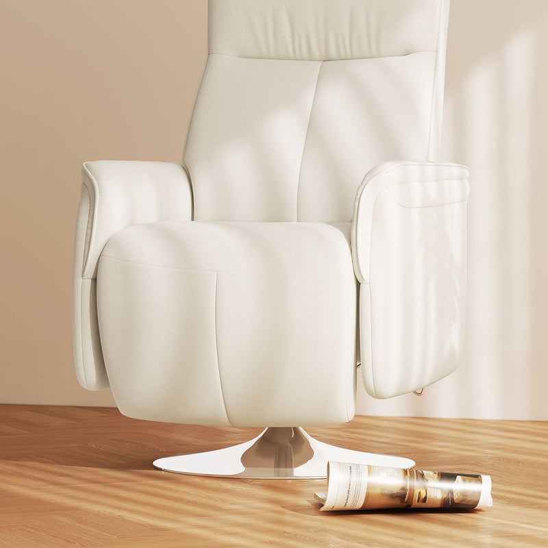HOMCOM Massage Reclining Chair with Adjustable Backrest, Cream White