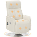 HOMCOM Massage Reclining Chair with Adjustable Backrest, Cream White