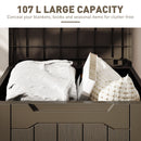 HOMCOM 107 L Plastic Storage Chest with Lock Hole and Handles