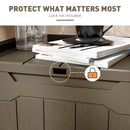 HOMCOM 107 L Plastic Storage Chest with Lock Hole and Handles