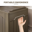 HOMCOM 107 L Plastic Storage Chest with Lock Hole and Handles