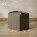 HOMCOM 107 L Plastic Storage Chest with Lock Hole and Handles