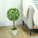 HOMCOM Set of 2 Artificial Plants with Rose Flower in Pot, 60cm