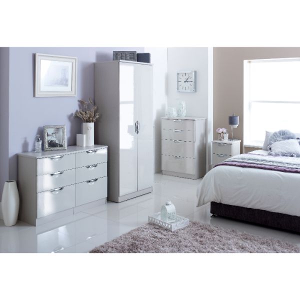 Cairo Ready Assembled Chest of Drawers with 5 Drawers  - Kashmir Gloss & Kashmir