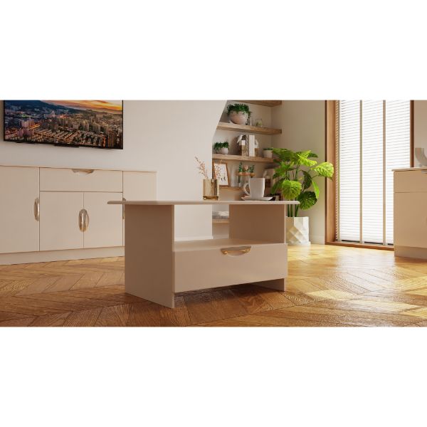 Cairo Ready Assembled Sideboard with 1 Drawer & 2 Doors  - Kashmir Gloss & Kashmir