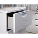 Cairo Ready Assembled Chest of Drawers with 5 Drawers  - White Gloss & White