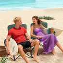 Camping Chair With Adjustable Umbrella And Portable Carrying Bag-Green