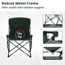 Camping Chair With Adjustable Umbrella And Portable Carrying Bag-Green