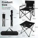Outdoor Folding Camping Chairs and Table Set-Black