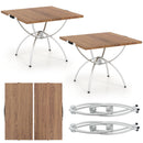 Foldable Picnic Table with Extendable Design and Wood-grain Tabletop for Hiking Fishing BBQ Party-Coffee