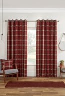 CARNOUSTIE RED EYELET CURTAINS