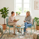 Outsunny Rattan Bistro Set with 2 Chairs & Round Table for Patio, Green