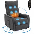HOMCOM Massage Recliner Armchair, Swivel Rocking Recliner Chair, Dark Grey