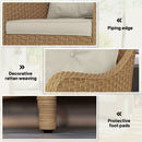 Outsunny 2 Pieces Rattan Garden Chairs, Cushioned Rattan Chairs