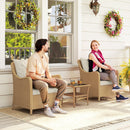 Outsunny 2 Pieces Rattan Garden Chairs, Cushioned Rattan Chairs