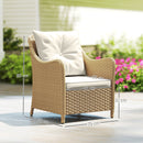 Outsunny 2 Pieces Rattan Garden Chairs, Cushioned Rattan Chairs
