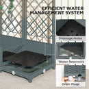 Outsunny Plastic Planter Box with Trellis, Vegetable Planter w/ Drain Plugs