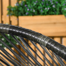 Outsunny Rattan Leisure Chair w/ Cushion, Garden Egg Chair with Headrest