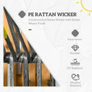 Outsunny Rattan Leisure Chair w/ Cushion, Garden Egg Chair with Headrest