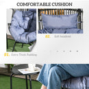 Outsunny Rattan Leisure Chair w/ Cushion, Garden Egg Chair with Headrest