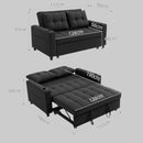 HOMCOM 2 Seater Pull Out Sofa Bed with Pockets for Living Room Black