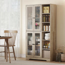 HOMCOM 172 cm Tall Kitchen Cupboard, Pantry Storage Cabinet, Light Grey