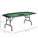 HOMCOM 7-Player Folding Poker Table, Chip Tray, Cup Holders, 182 X 91 Cm