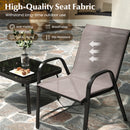 4 Piece Modern Chair and Table Set with Fabric Seat and Tempered Glass Tabletop-Grey