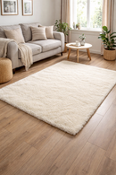 Lewis's Alder Super Soft Faux Fur Rug - Cream (110 X 160cm)