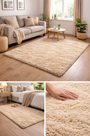 Lewis's Alder Super Soft Faux Fur Rug - Natural (110 X 160cm)