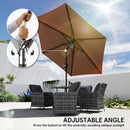 Outsunny 2.6M Garden Parasol Umbrella with Aluminium Pole, Tilt, Crank