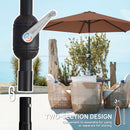 Outsunny 2.6M Garden Parasol Umbrella with Aluminium Pole, Tilt, Crank