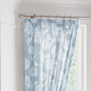 D & D Chrysanthemum Pencil Pleat Curtains in Blue
