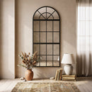 HOMCOM Large Arched Wall Mirror with 3-Piece and Tempered Glass