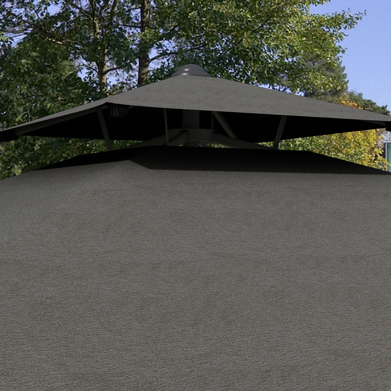 Outsunny 2.5m Cantilever Garden Parasol Umbrella With Cross Base
