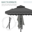 Outsunny 2.5m Cantilever Garden Parasol Umbrella With Cross Base