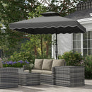 Outsunny 2.5m Cantilever Garden Parasol Umbrella With Cross Base