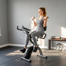 SPORTNOW 3-In-1 Folding Exercise Bike with Resistance Bands, Black